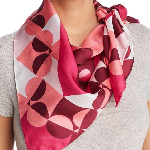 KATE SPADE Silk Geo Spade Scarf - Picture 9 of 9
